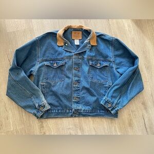 Schaefer Outfitter Legend Denim Jacket Leather Collar USA Yellowstone - Men’s XL